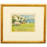 Mildred Anne Butler, R.A., R.W.S., (1858-1941) Watercolour, "Cattle in a Meadow under Apple