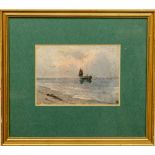 William Percy French (1854-1920) "Fishing Boat, Galway Bay",  watercolour, signed lower left,