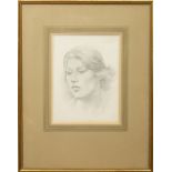 Augustus John, OM, RA, (1878-1961)   "Portrait of A Young Woman c. 1905,"  pencil on paper - 32 x 24