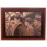 Tony Magner, American, b. 1961 "Heading Home" O.O.C., depicting a crowded Group of Gentleman in long