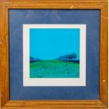 J.M. Collier, Irish 21st Century Crayon, "Landscape with blue Sky", approx. 16 x 16cms (6" x 6"),