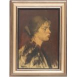William Orpen, RA, RI, RHA (1878-1931) "Portrait of the Artist's Wife, Grace Knewstub,1912," O.O.C.,