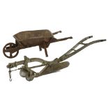 Toys:   An attractive 19th Century hand made oak Wheel Barrow, and an extremely well made