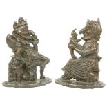 A pair of "Punch and Judy," cast iron Door Stops. (2)