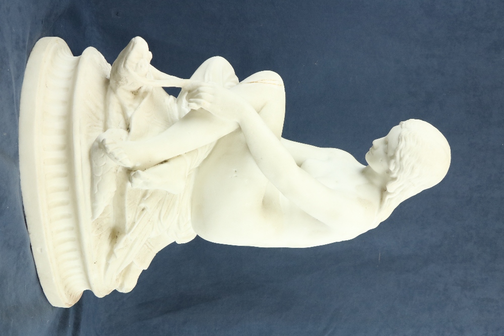 A 19th Century carved marble Group, a semi-nude Woman seated on a tortoise on oval base, 20" ( - Image 7 of 24