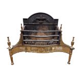 An attractive Georgian style Fire Basket, decorated in the Adams taste with pierced brass decoration