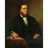 John Butler Brennan, A.R.H.A., 1862  Three-quarter length, "Portrait of a Gentleman, seated by a