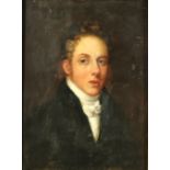 In the Manner of Martin Cregan, Irish (1788-1870) "Portrait of a Young Gentleman with white Cravat,"