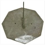 An early 19th Century octagonal slate Sundial, calculated Lat 5/10 12 North, with bronze Kroman by