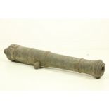 An antique heavy metal Ships Cannon, approx. 86cms (34") long. (1)