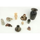 A collection of miscellaneous Chinese and other carved Soapstone and Marble Items, comprising a