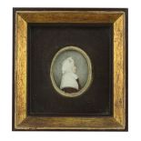 Early 19th Century Irish School  Miniature: A very good Profile miniature, "Mary Leadbetter"? Head &