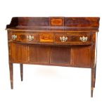 A good late 19th Century Irish inlaid and crossbanded mahogany bow fronted Sideboard, by Butler of