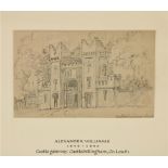 Alexander Williams, Irish (1846 - 1930)  "Castle Gateway, Castlebellingham, Co. Louth," pen and ink,
