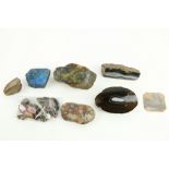 A quantity of polished semi-precious Minerals, various colours, including tiger eye agate, marble