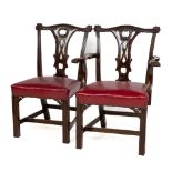 A good set of 6 (4 + 2) mahogany Dining Chairs, each with a pierced splat with X splat and