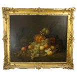 Joseph Rhodes (1782 - 1855) Still Life, "Pineapple, Plums, Peaches, Grapes and other Fruit," O.O.C.,