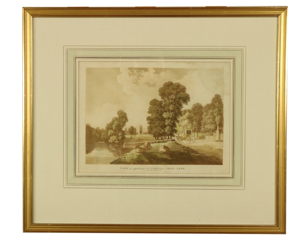 Jonathan Fisher, (1740 - 1809) A good set of 6 hand coloured sepia Prints of Co. Wicklow & Dublin: