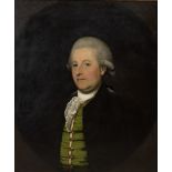 In the Manner of Gilbert Stuart (1755 - 1828) "Portrait of a Gentleman with grey wig, black velvet