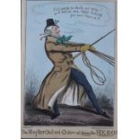 After George Cruikshank A hand coloured Satirical Etching, "The Reg'lar out-in-outer vot grives