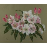 Caryl Lucas-Chement (XX-XXI) 'Pink Flowers,' pastel, on buff paper, 21 1/2' x 17 3/4' (54cms x