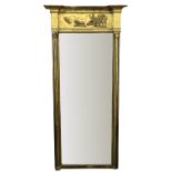 A large Regency period gilt Pier Mirror, with inverted breakfront pediment, the frieze with a