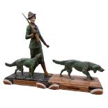 French School - 20th Century 'De Part Pour La Chasse,' an attractive pattern metal and carved