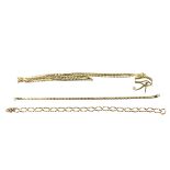 An attractive modern gold square link Necklace and Pendant, with matching bracelet, a heavier and