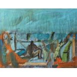 Alexander Rutsch, Austrian (1916-1997) "Summer Time," pastels on paper, approx. 56cms x 73cms (22" x