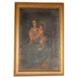 After Bartolomé Esteban Murillo (1677-1682) "Madonna and Child," O.O.C., approx. 63" x 44" (160cms x