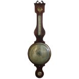 A 19th Century large mahogany framed Wheel Barometer, with engraved dial by A. Rivolta, Chester,