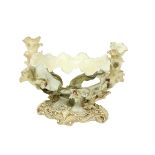 A good large Moore Brothers Centerpiece, with flower encrusted bowl, a rococo style leaf moulded