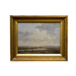 19th Century Anglo-English School  "Panoramic Marshland Landscape," O.O.C., 29" x 39 1/2" (73cms x