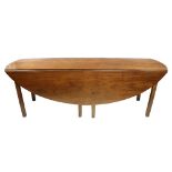 A good quality Irish mahogany drop-leaf Hunt Table, 19th Century, with two demi-lune flaps and