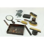 A Victorian Ladies part tortoishell Vanity Set, with O'Brien Family Crest, of Dromoland Castle;