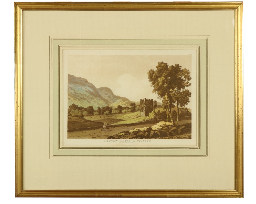 Jonathan Fisher, (1740 - 1809) A good set of 6 hand coloured sepia Prints of Co. Wicklow & Dublin: - Image 6 of 6