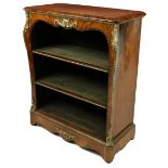 An attractive 19th Century Louis XV style ormolu and kingswood Open Bookcase,  of small proportions,