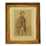 Erskine Nichol, RSA, ARA (1825 - 1904)  'Samuel Fenton,' half length Portrait of a Young Gentleman