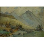 Alice Tempest (XX - XXI) Irish "Cooley Mountains," watercolour, signed also inscribed verso, 10" x