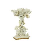 A large 19th Century Moore Brothers English porcelain cherub Centerpiece, with cacti mounted white