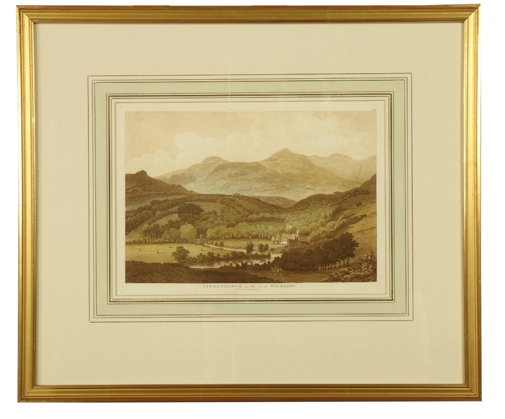 Jonathan Fisher, (1740 - 1809) A good set of 6 hand coloured sepia Prints of Co. Wicklow & Dublin: - Image 3 of 6