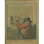 A rare early 19th Century hand coloured Engraving, "The King of Brobdingnag and Gulliver from