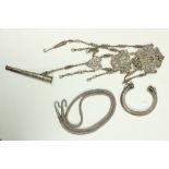 A very attractive large 19th Century pierced silver Chatelaine, possibly European; an attractive