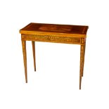 An attractive 19th Century Continental marquetry inlaid walnut and kingwood banded fold-over Tea