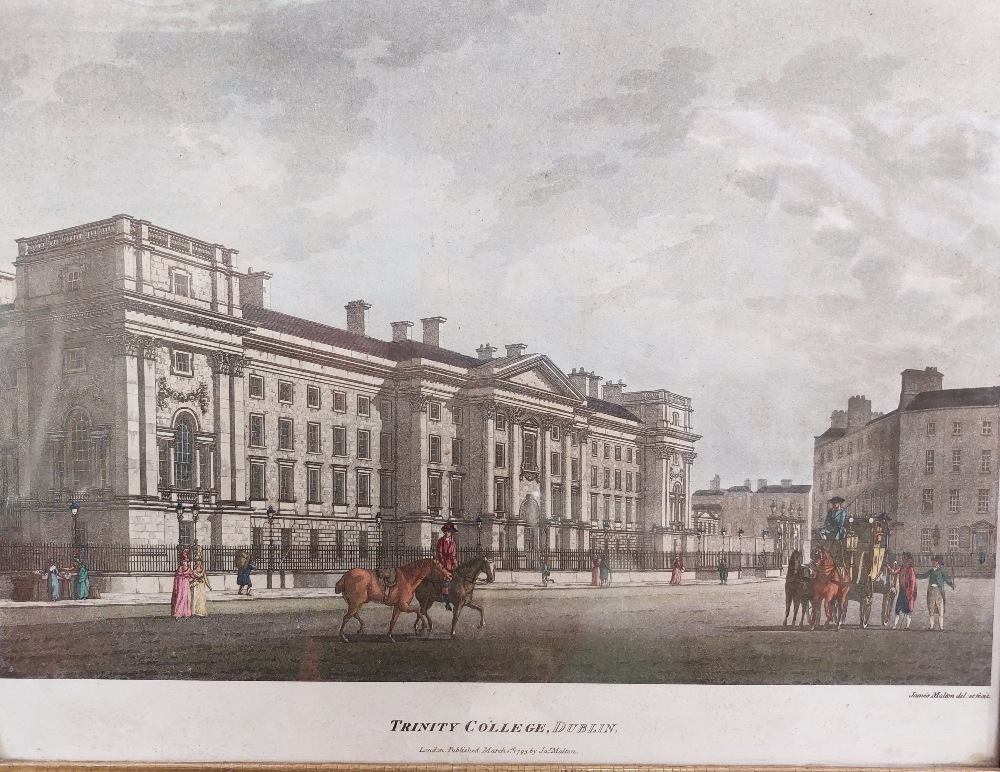 After James Malton A set of 6 coloured Prints from Maltons Picturesque Views of Dublin, later - Image 6 of 6