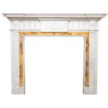 A very fine carved white marble Portman Fireplace, in the Neo-Classical style after Robert Adams,