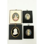 A Serves porcelain Relief Profile Portrait, of King Louis XVI, 2 1/2" (6cms), in oval frame;