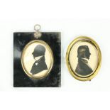 Silhouettes: a large head and shoulder "Portrait of a Gentleman, facing left," approx. 9cms (3 1/