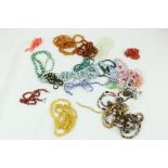 Box:  Large collection of colourful Costume Jewellery, mostly Necklaces, in blue, green, brown,