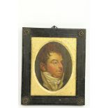 19th Century Irish School  Oval "Semi-miniature Portrait of a Gentleman, thought to be Lord Edward